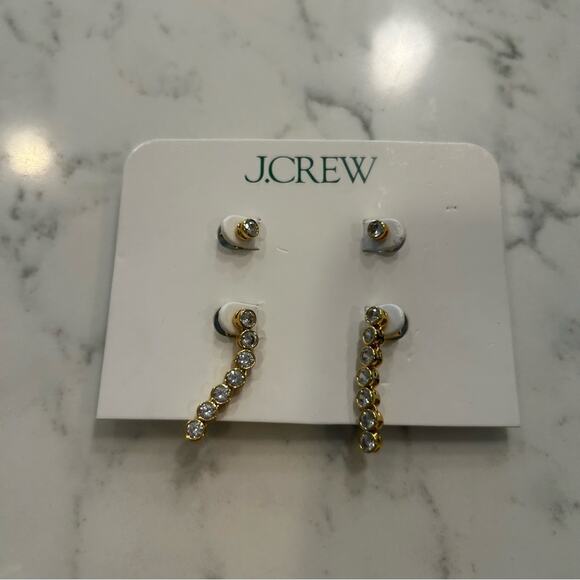 NWT J.Crew Set of 2 Stud and Dangle Earrings - Picture 1 of 2